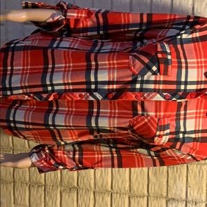 Flannel striped button shirt